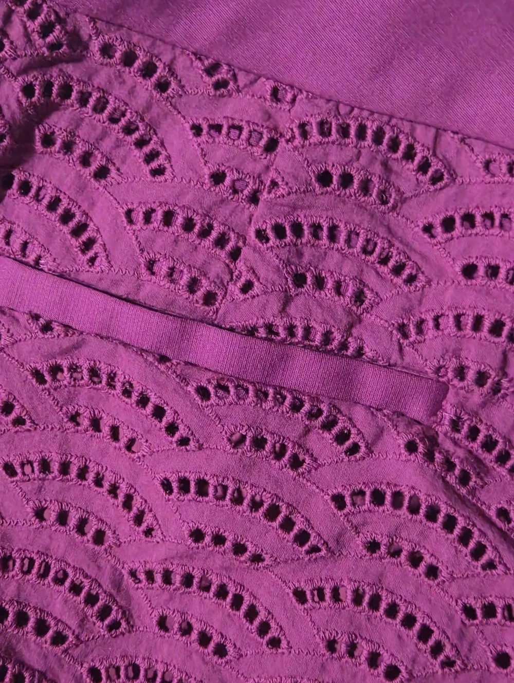 Calvin Klein Purple Scalloped Eyelet Lace Shorts Magenta Size 12